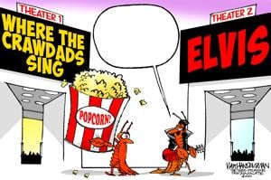 Crawfish and Elvis?! What in the world's going on in Walt Handelsman's latest Cartoon Caption Contest. YOU tell us and WIN!!!