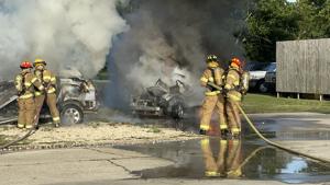 Ascension Parish volunteer firefighters train together on vehicle fires