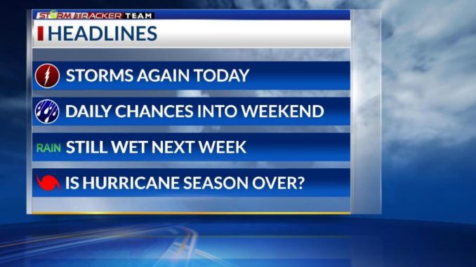 Friday Morning: Wet today with no end in sight and a new hurricane season outlook