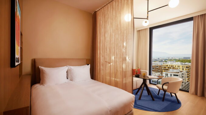 Guestroom at the Adina Apartment Geneva Hotel