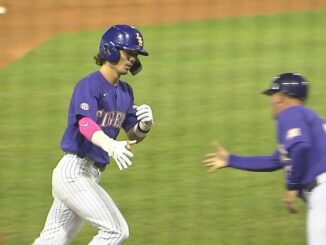 Behind homers from Crews and Thompson, #1 LSU baseball clubs out a win over Central Arkansas