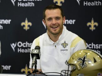 WATCH: Derek Carr makes first official appearance with New Orleans Saints