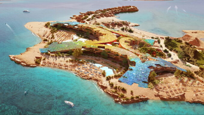 Rendering of the upcoming Four Seasons Announces Island Resort on Sindalah in NEOM, Saudi Arabia