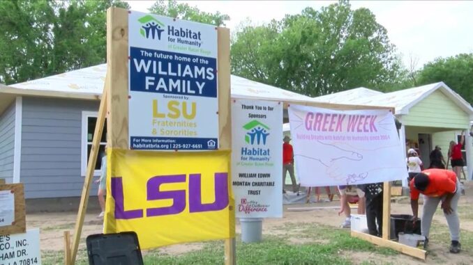LSU Greek members build new homes with Habitat for Humanity