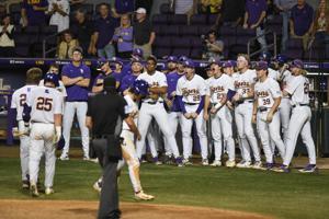 LSU baseball is led to victory with the help of Alabama's bullpen, taking game one 8-6.