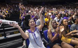 LSU basketball fans flood in to welcome home the champs: 'Had my heart in my throat.'
