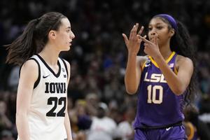 LSU's Angel Reese caused a stir when she taunted Iowa's Caitlin Clark late in title game