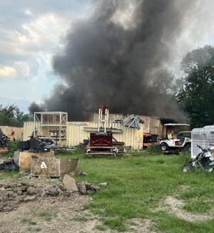 Gonzales Fire Department fights large backyard workshop fire