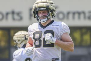 Saints TE Foster Moreau appreciative of return to hometown and football after cancer scare