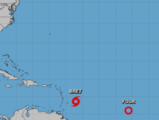 Disturbance near Tropical Storm Bret becomes a tropical depression; Bret nears hurricane status