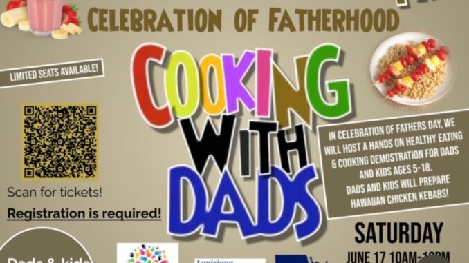 Fathers on a Mission hosting free cooking class for dads and children this Father’s Day weekend
