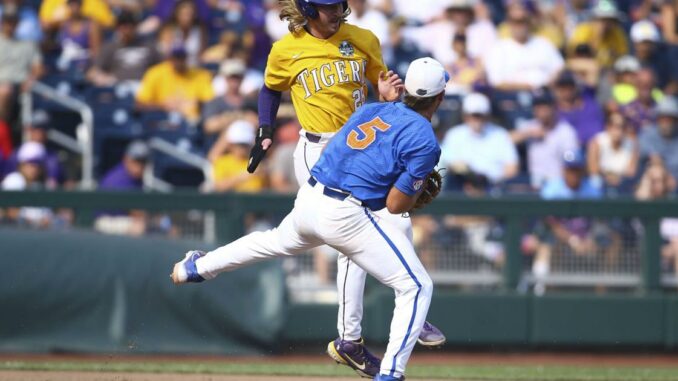 LSU humbled 24-4 by Florida in Game Two of CWS Finals, will play Game Three on Monday