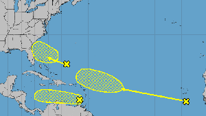 Third disturbance spotted in the Atlantic Ocean, hurricane forecasters say